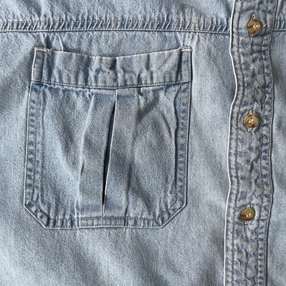 Vintage Marlboro Country Store Denim Shirt Mens Med Light Wash Grunge Y2k Cowboy - Picture 9 of 16